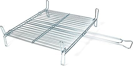 Parrilla doble de acero para barbacoa 50 x 50 cm. Rejilla grill portátil con patas cuadrada - Reseñas y Opiniones