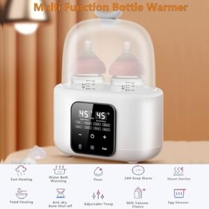 Opiniones Calentador de biberones, esterilizador de biberones de leche con pantalla LCD, calentamiento y descongelación.