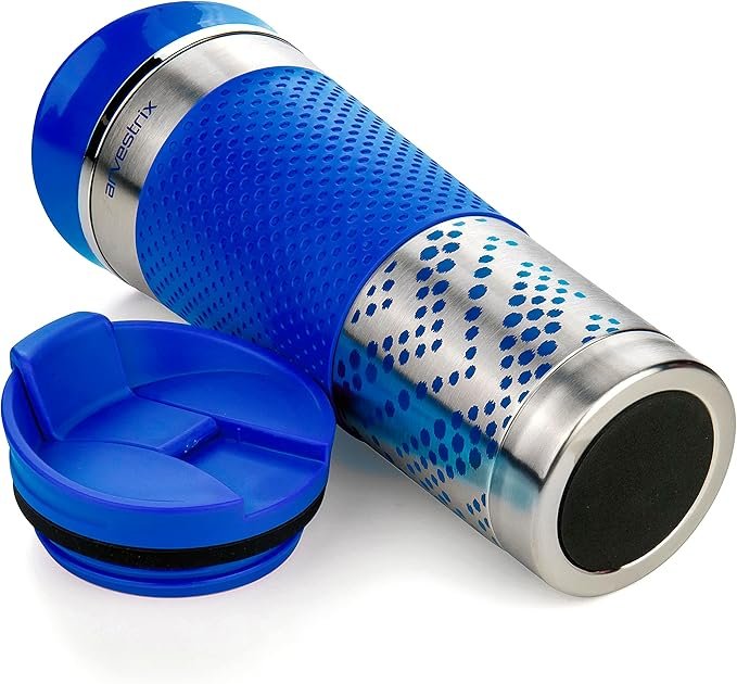 Taza de viaje ARVESTRIX de acero inoxidable con tapa - Opiniones y características del termo de café aislado al vacío - Tazas de doble pared para mantener tu café caliente en tus viajes.