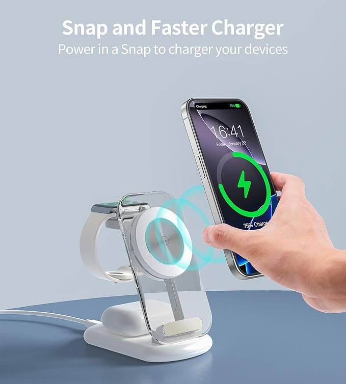 Estación de Carga inalámbrica 3 en 1 para mag-Safe, Cargador magnético inalámbrico Plegable y Ajustable - Opiniones