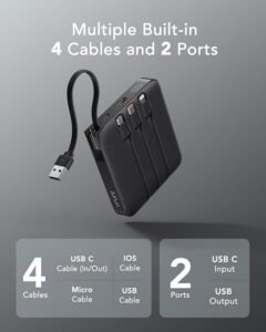 Power Bank 20.000mAh mit Kabel Klein USB C Powerbank Schnellladen Mini Tragbares Ladegerät Externer - Opiniones y Ventajas