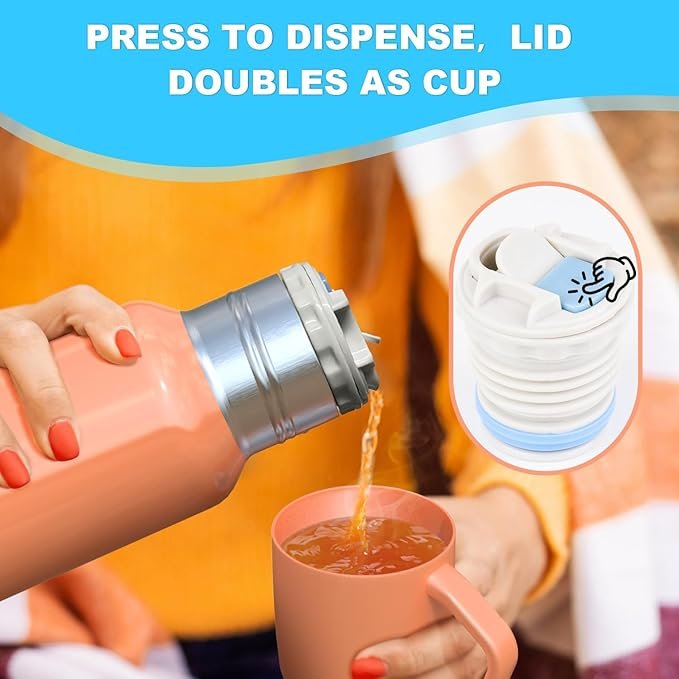 Frasco térmico con taza de 538 ml para bebida caliente, termo aislado al vacío - Opiniones