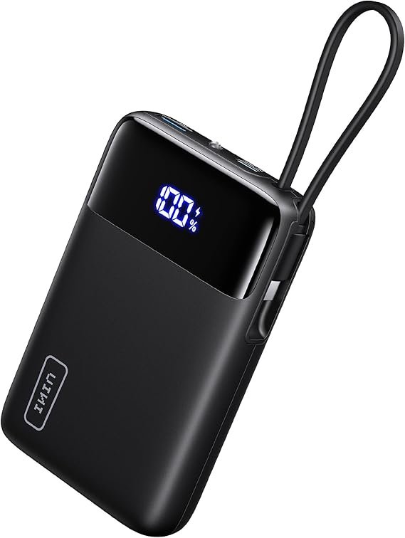 INIU Batería externa de 20000 mAh con cable USB C integrado, cargador portátil de carga rápida PD de 22.5 W tipo C - Opiniones.