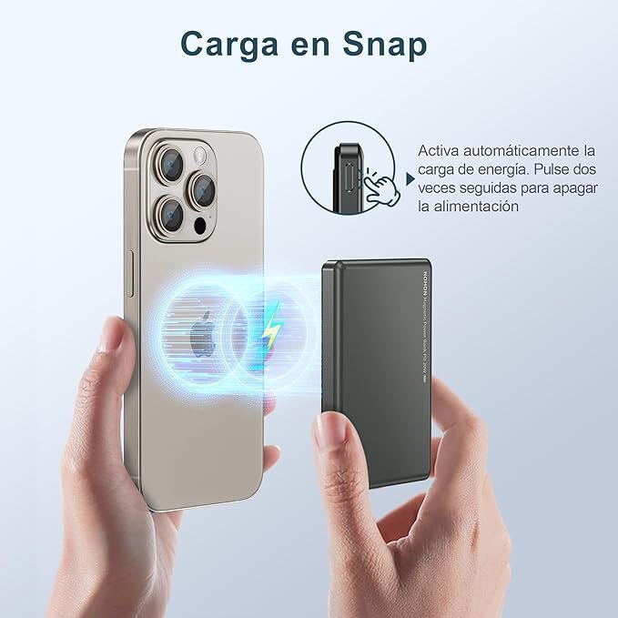 NOHON Batería Externa Magnético Power-Bank: 5000mAh 8MM Slim Powerbank Inalámbrico - Opiniones y Análisis 2021