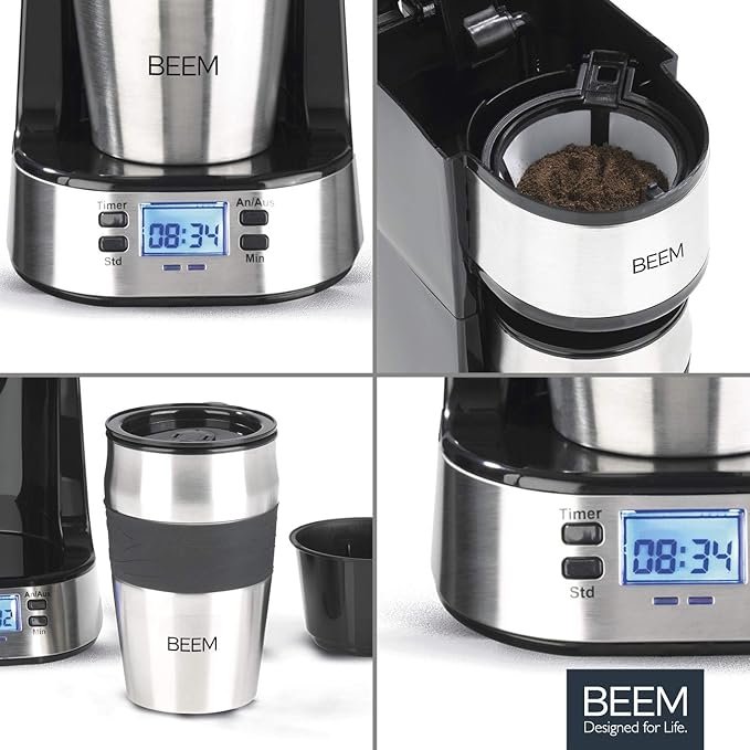 BEEM THERMO 2 GO Cafetera de filtro individual con taza térmica | Incluye taza de café de 0,4 l para llevar - Opiniones y características.