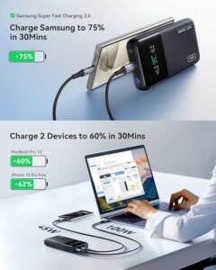 INIU Cargador portátil de 140W y 25000mAh para laptop y teléfono, mini banco de energía con carga rápida PD QC - Opiniones, precio y beneficios