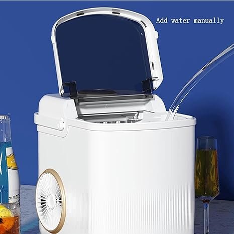 Máquina para fabricar hielo sobre encimera con diseño compacto y práctico. ¡Ideal para tener hielo siempre a mano en cualquier momento! ¡Haz hielo fácilmente con tan solo presionar un botón! ¡No esperes más y adquiere la tuya hoy mismo!