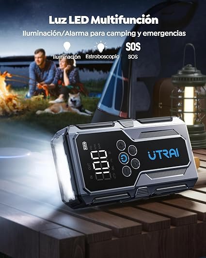 Opiniones 4500A Arrancador de Baterías de Coche con Compresor de Aire, UTRAI 12V Arrancador de Coches - Imagen de Producto.