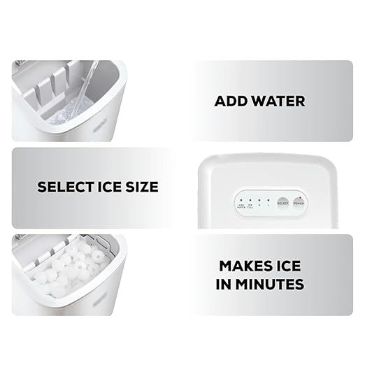 Máquina para fabricar hielo sobre encimera - Máquina automática portátil de 26 libras.