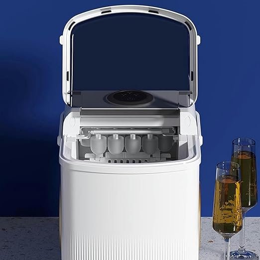Máquina para fabricar hielo sobre encimera 15kg - Ideal para pequeños dormitorios y hogares - Perfecto para estudiantes.