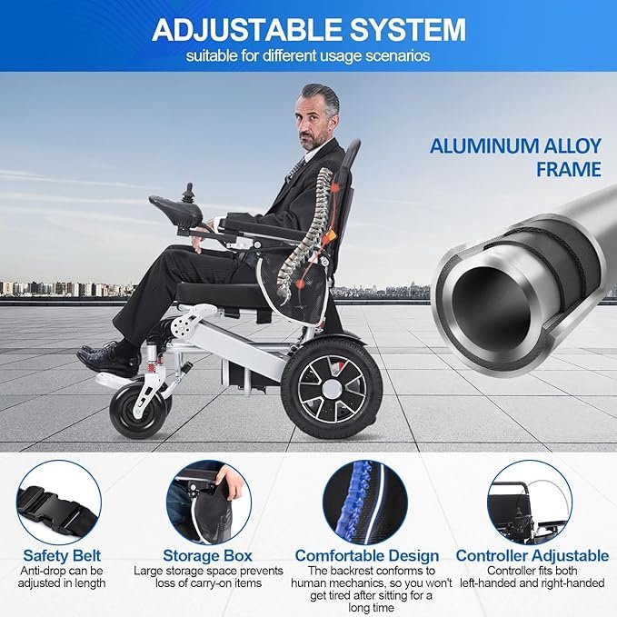 Silla de Ruedas eléctrica Plegable de 500W Todo Terreno para Aventuras al Aire Libre - Opiniones y Especificaciones.