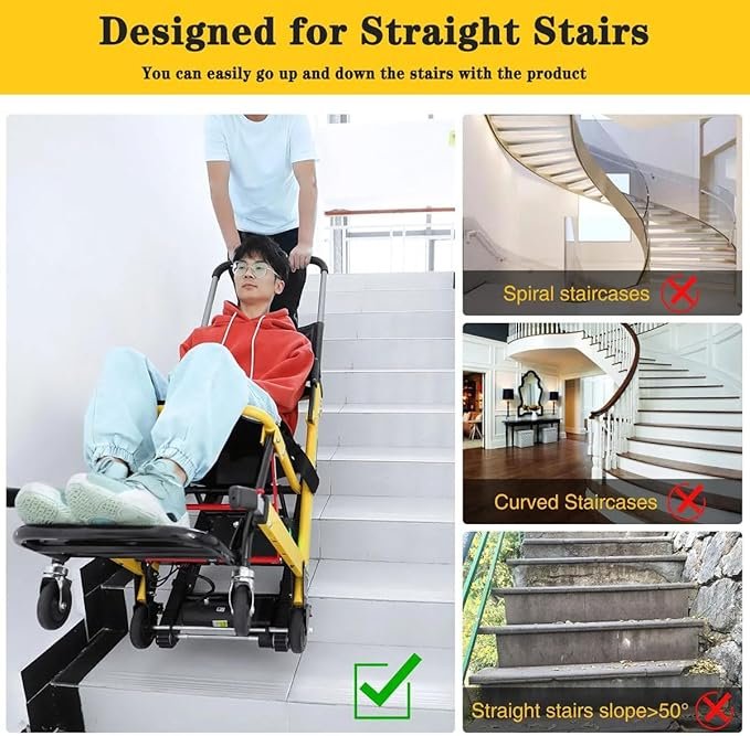 Silla de ruedas eléctrica para subir escaleras, silla elevadora eléctrica de 160 kg con orugas de goma.