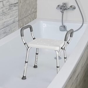 Taburete de Ducha Plegable con Ruedas y pasamanos Desmontables. Asiento Antideslizante para Personas Mayores y discapacitadas. ¡Conoce la mejor solución para bañarse de forma segura!
