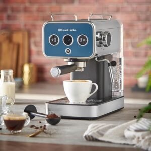 Opiniones Russell Hobbs - Cafetera Espresso Distinctions Ocean Blue, Presión 15 Bares, Café Molido o Cápsulas ESE, Calentador de Termo bloque. ¡Descubre la mejor cafetera para disfrutar de un café de calidad en casa!