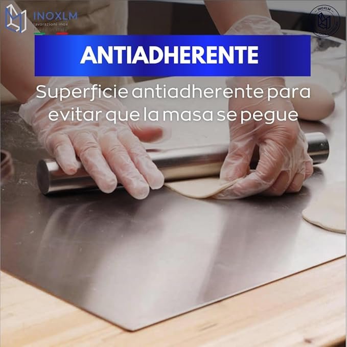 Tabla de cortar para amasar con superficie de trabajo de acero inoxidable: la combinación perfecta para tus preparaciones en la cocina. ¡Descubre la calidad y resistencia en un solo producto!