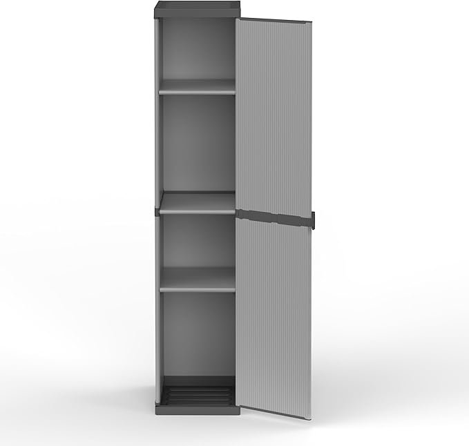 Armario de Resina de PVC y PP de 1 puerta con 3 estantes, fácil de montar - Opiniones y características, compra online.