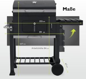 Barbacoa de carbón Tepro Toronto Click - Antracita y Acero Inoxidable