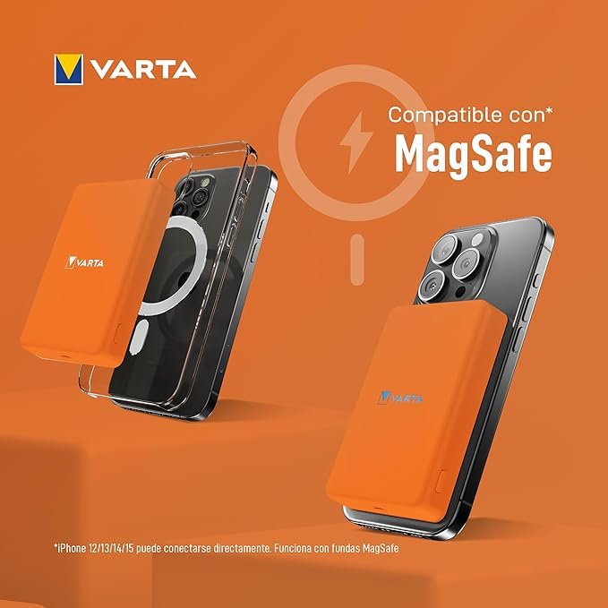 Descubre la potente batería externa VARTA Mag Pro Power on Demand de 5.000mAh. Power Bank inalámbrico magnético con tecnología wireless de 7,5W. ¡No te quedes sin energía en ningún momento!