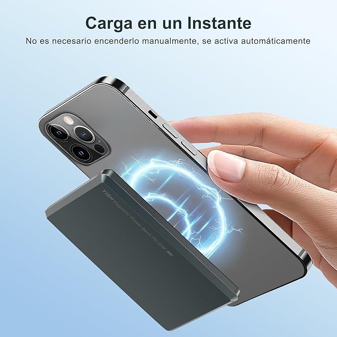 YISH Batería Externa mag-Safe Powerbank: 5000mAh 9MM Slim Magnetica Powerbank Inalambrico Cargador Portátil con USB-C - Opiniones y Características - ¡Compra Ahora!
