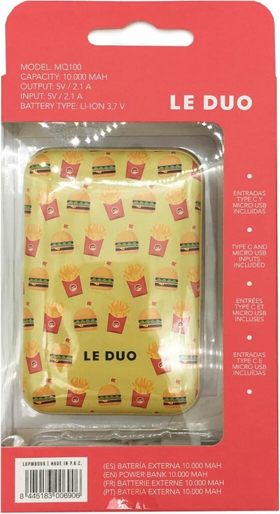 Opiniones Wondee Power Bank, Slimmest USB Triple 3A de Alta Velocidad 10000mAh - Batería Externa Junk Food. ¡Consigue la tuya hoy mismo!