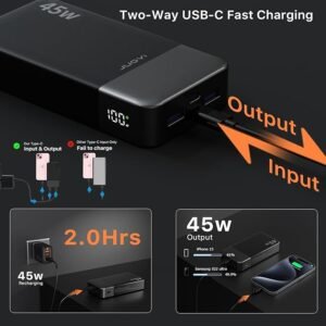 Opiniones JUOVI Banco de energía portátil J2621, batería de 20000 mAh, Carga rápida de 45 W, Compatible con Switch - Banco de energía portátil JUOVI J2621: opiniones, características y compatibilidad con Switch. ¡Compra el tuyo ahora!