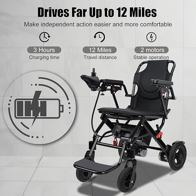 Silla de ruedas eléctrica ultraligera para adultos - Opiniones Locwanot