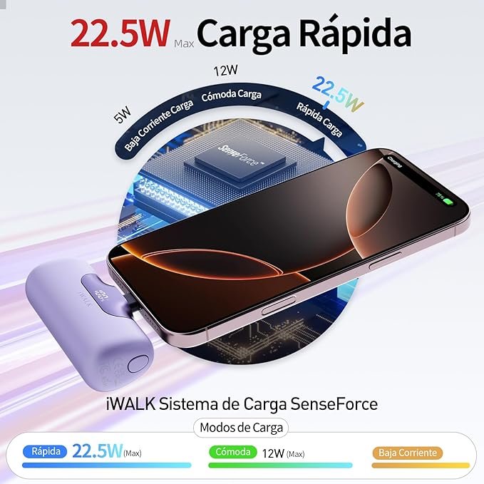 iWALK Power Bank Portátil 5500mAh de Nueva Generación - Cargador Rápido 22.5W USB-C - Opiniones y Reseñas de Clientes - Producto Mejor Valorado - Compra Ahora