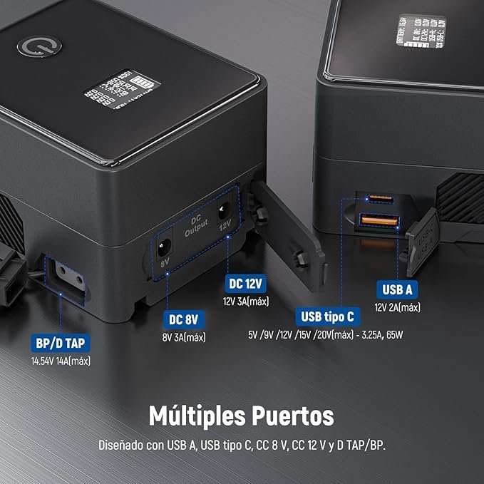 Batería NEEWER Mini V Mount de 6800mAh 99Wh 14.5V - Carga rápida y versátil.