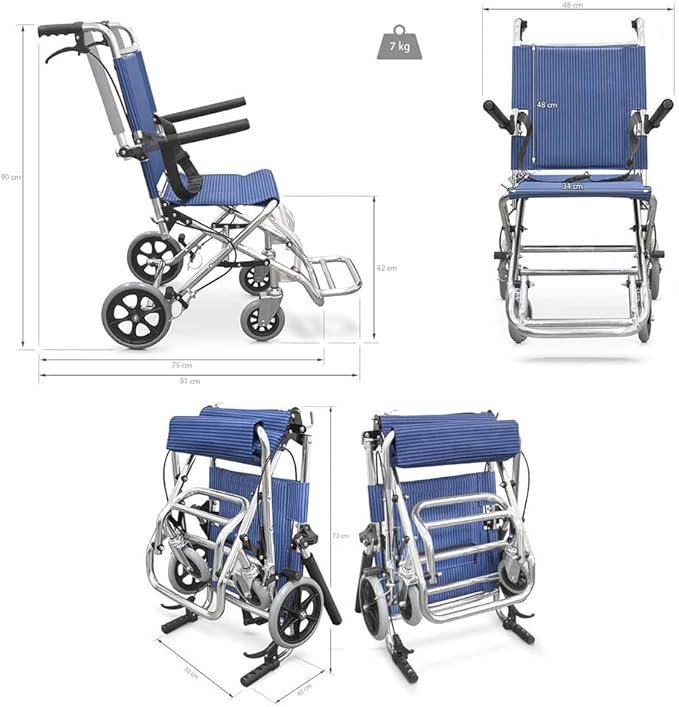 Compra ahora la Silla de ruedas plegable de traslado QUIRUMED, ligera y resistente. Fabricada en aluminio con un ancho de 50 cm y freno en manetas. ¡Aprovecha esta oferta!