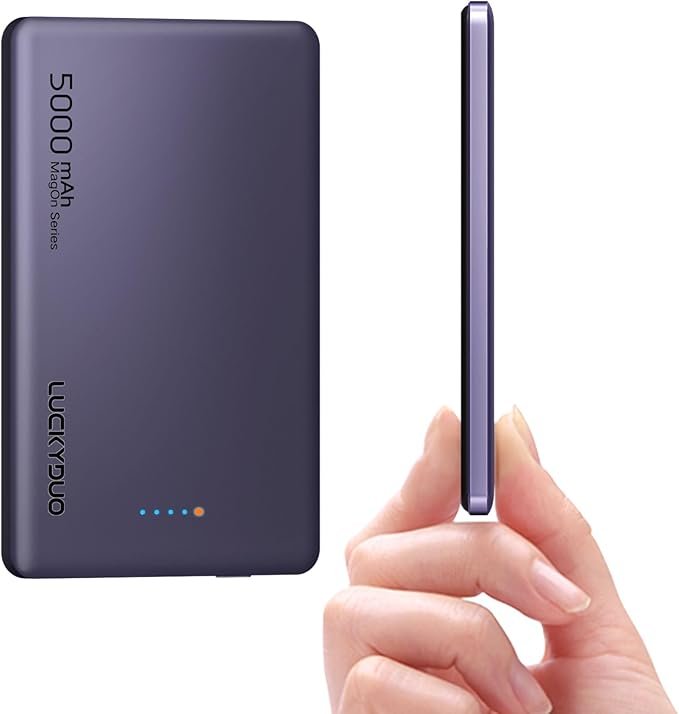 Opiniones LUCKYDUO mag-Safe Bateria Externa 5000mah 8MM 20W Magnético Power Bank Wireless Powerbank | Inalámbrico Cargador Portátil 20W - Producto de calidad con tecnología magnética avanzada. ¡Adquiere ya tu Power Bank Wireless Powerbank y carga tus dispositivos de forma inalámbrica y portátil de manera eficiente!