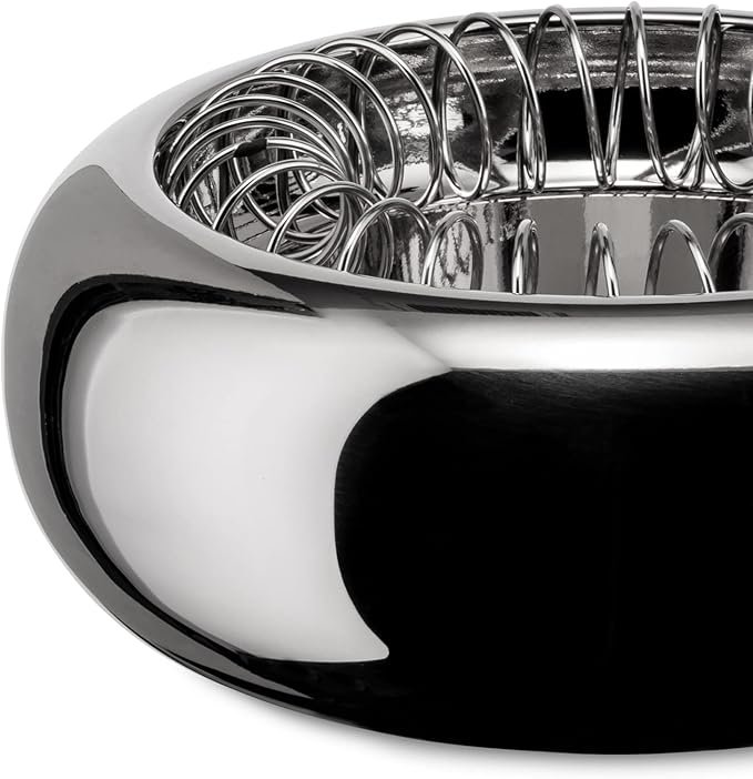 Opiniones del cenicero de acero Alessi 7690 16 en color plateado.