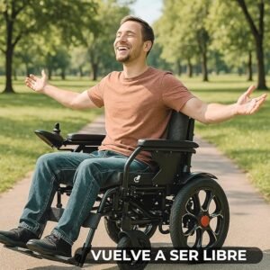 Silla de ruedas eléctrica plegable ligera Auton 20km potente motor 540W todo terreno - Silla de ruedas eléctrica para minusválidos ideal para viajes en avión.