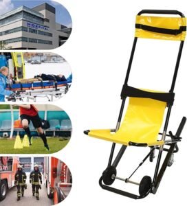 Silla de escalera de transporte manual que soporta 350,53 libras, silla de escalera plegable portátil para transferencia diaria.