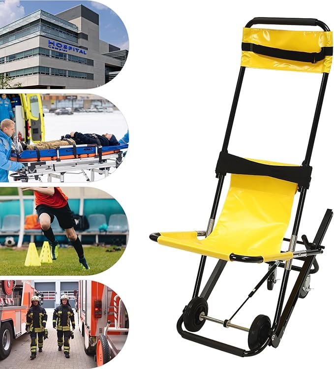 Silla de escalera de transporte manual que soporta 350,53 libras, silla de escalera plegable portátil para transferencia diaria.