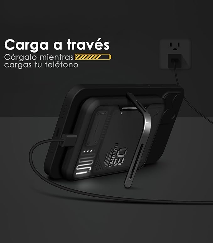 Opiniones Aulumu M03 Bateria Externa Inalámbrica [Compatible con MagSafe] con Soporte, Paquete de Batería de 3,500mAh - Descubre la mejor batería externa inalámbrica con soporte compatible con MagSafe. ¡Obtén la energía que necesitas en cualquier momento y lugar con esta potente batería de 3,500mAh! Aulumu M03 ha llegado para revolucionar tu experiencia de carga. ¡No esperes más y consíguela ahora!