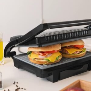 Opiniones Cecotec Parrilla Eléctrica Rock'nGrill Dark 1000 - 1000 W, Revestimiento de Piedra, Bandeja Recogegrasas - Imagen del producto.
