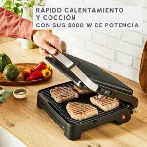 Opiniones Moulinex Inicio Plancha de Paninis y Grill 2 en 1 2000W de Potencia Placas Antiadherentes Superficie Amplia Rápido Calentamiento.