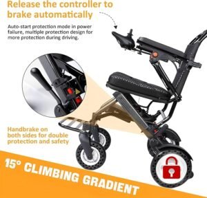 Descubre la silla de ruedas eléctrica ultraligera para adultos, estructura de aluminio. Silla de ruedas plegable automática todo terreno para personas mayores. ¡Compra la tuya ahora!