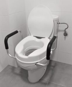 Elevador WC para adultos PEPE Mobility con reposabrazos y tapa, altavoz ortopédico de 10 cm de altura. ¡Aumenta tu comodidad y seguridad en el baño!