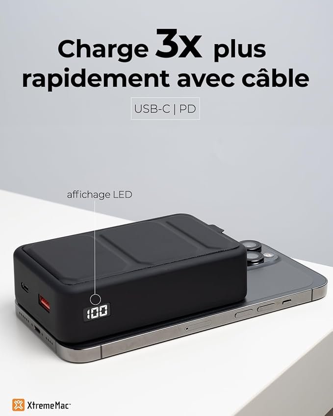 Opiniones XtremeMac Magsafe Powerbank 20000mAh, Batería Externa magnética para iPhone 15/14/13/12 Serie - Descubre la mejor batería externa magnética para tu iPhone Serie 15/14/13/12. Potente y confiable, el XtremeMac Magsafe Powerbank de 20000mAh es la solución perfecta para mantener tu dispositivo cargado en todo momento. ¡No te quedes sin batería nunca más!