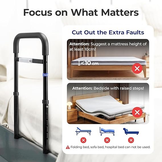 Barandilla Cama Adulto, Ancianos, Barandilla Cama Articulada, Asidero para Cama Confort - Opiniones NIMOOD