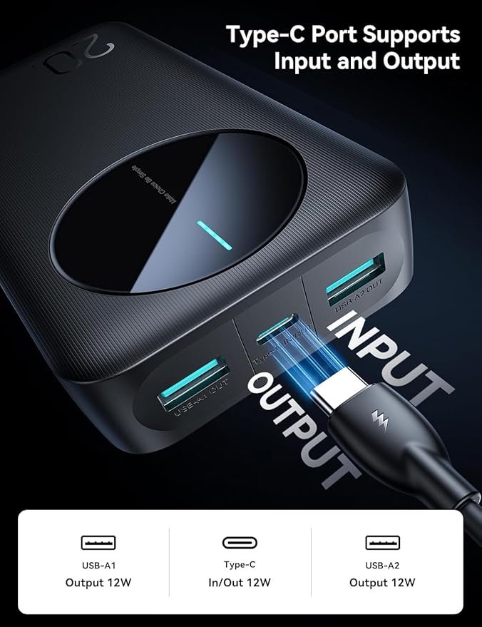 "Joyroom JR-PBF12 - Batería Externa LED de 2.4 A, 22.5 W, 20000 mAh: Opiniones y Características"