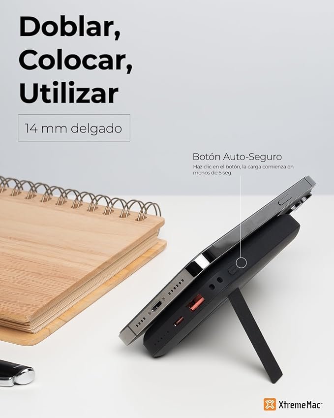 Opiniones XtremeMac Magsafe Powerbank 10000mAh para iPhone 15/14/13/12 Serie - Batería Externa magnética de alta calidad.