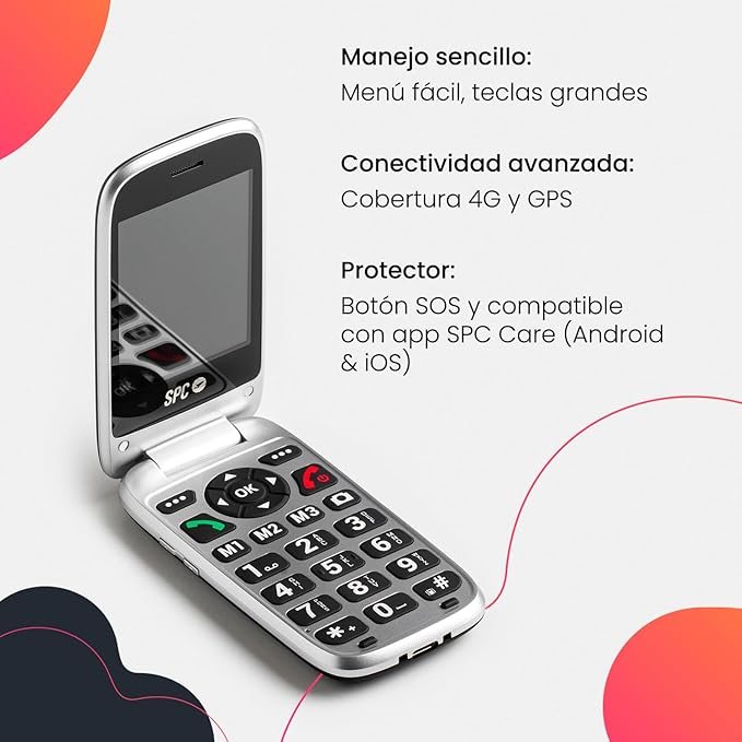 Opiniones SPC Polaris - Teléfono 4G para Mayores con Teclas Grandes y botón SOS | Compatible con App gestión remota Care (iOS & Android), localización GPS y alertas de Seguridad