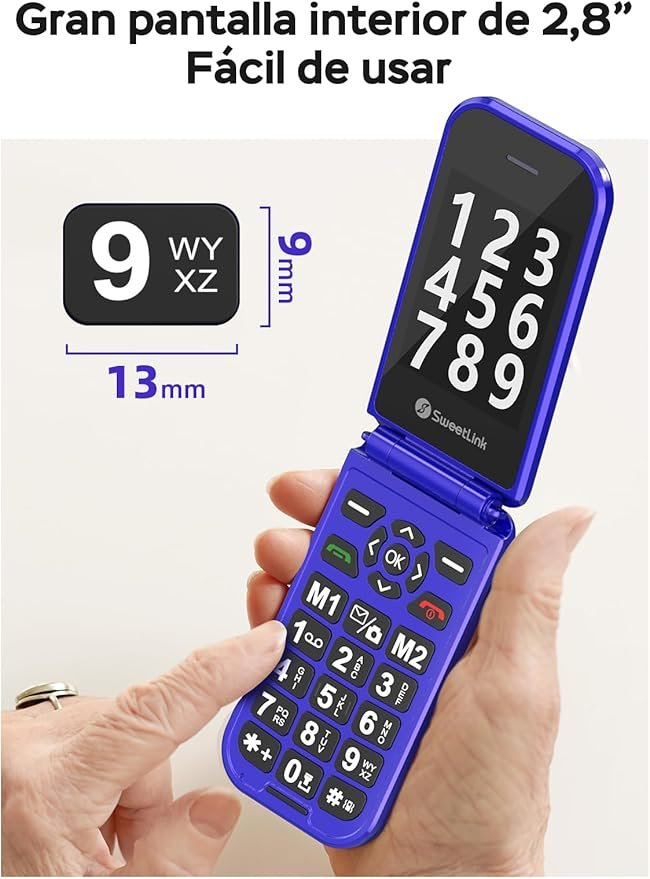 Opiniones teléfono móvil SweetLink F4 Plus 4G para personas mayores con tapa y teclas grandes