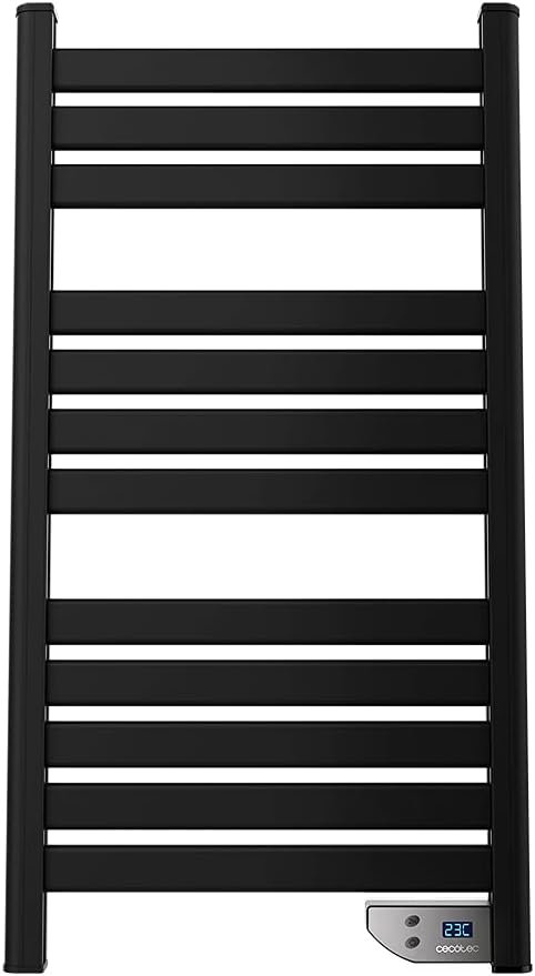 Opiniones Cecotec Radiador Toallero Eléctrico Bajo Consumo ReadyWarm 9000 Twin Towel Black - Calienta Toallas 500W, Pantalla LED. Compra ahora y disfruta de un baño cálido y acogedor. ¡Ahorra energía y dinero con este radiador toallero de alta calidad!