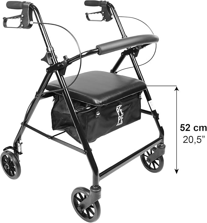 Andador para Ancianos Plegable PEPE Mobility con Asiento Acolchado, 4 Ruedas, Cesta y Frenos de Maneta - Opiniones y Reseñas de Clientes