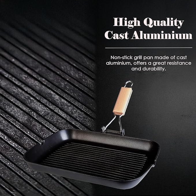 Opiniones WECOOK! Grill de aluminio fundido RAYADO ECOSTONE. 34 x 24 cm - Producto de calidad para cocinar a la parrilla. ¡Consigue el tuyo ahora!