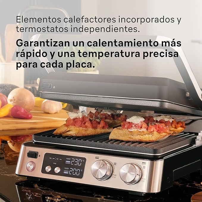 Opiniones Braun MultiGrill 7 CG 7040, Plancha Cocina Eléctrica con Control Electrónico, 2 Termostatos Independientes, 3 Posiciones de Cocción - Mejor Plancha Cocina Eléctrica del Mercado.
