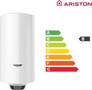Opiniones Ariston Pro1 Eco Slim - Termo Eléctrico 65 Litros Bajo Consumo Vertical, Calentador de Agua Eléctrico con Función ECO - Imagen del producto con diseño elegante y eficiente. ¡Conoce más aquí!